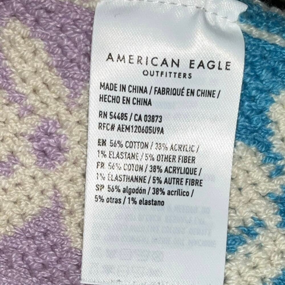 American Eagle Women M‎ Top Whimsy Festival Floral Indie Boho Hippie Pastel Mod - Picture 6 of 6